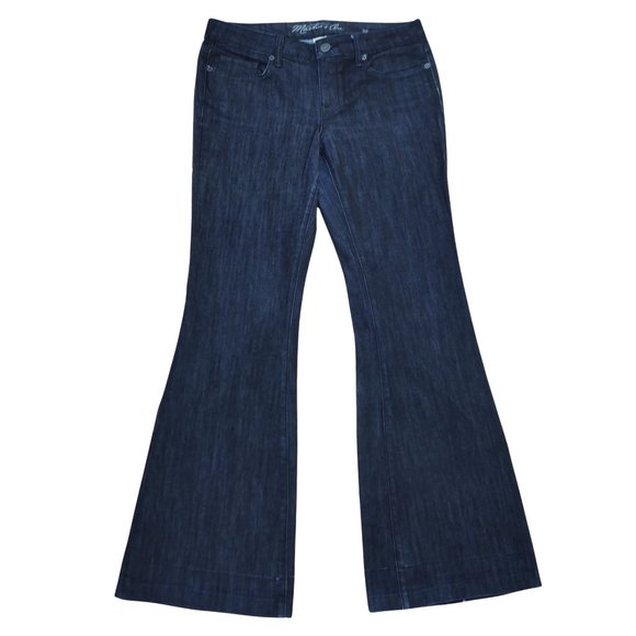 Martin Osa Dark Wash Denim Jeans Mid Rise Flare Bell Bottoms American Eagle 30